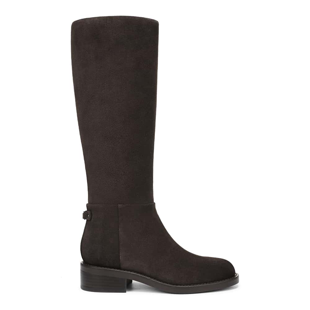 Milla Boot in Dark Brown Stone Suede Suede