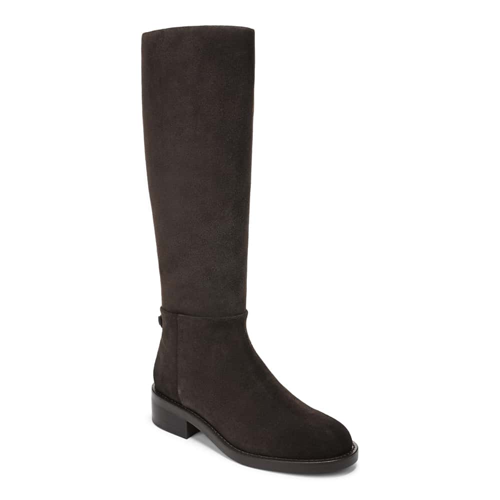 Milla Boot in Dark Brown Stone Suede Suede