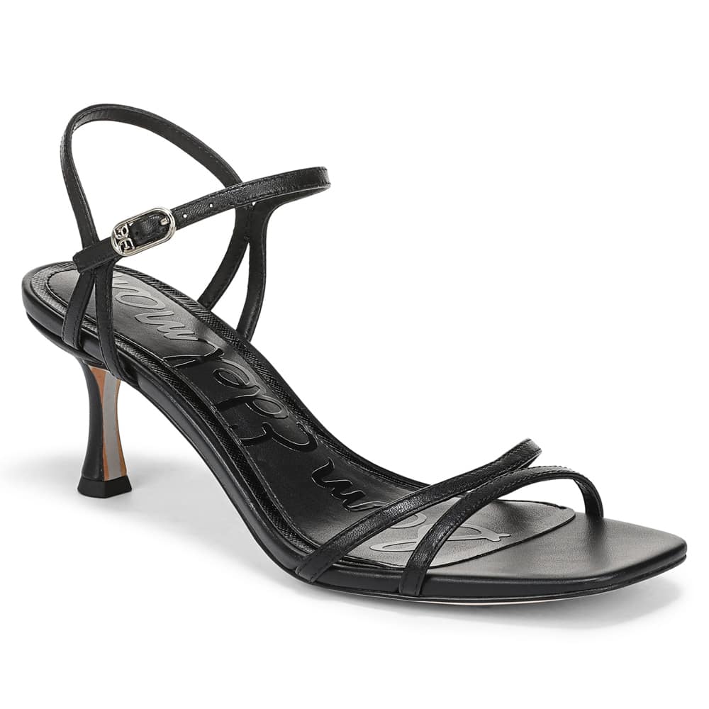 Presley Heel in Black Leather