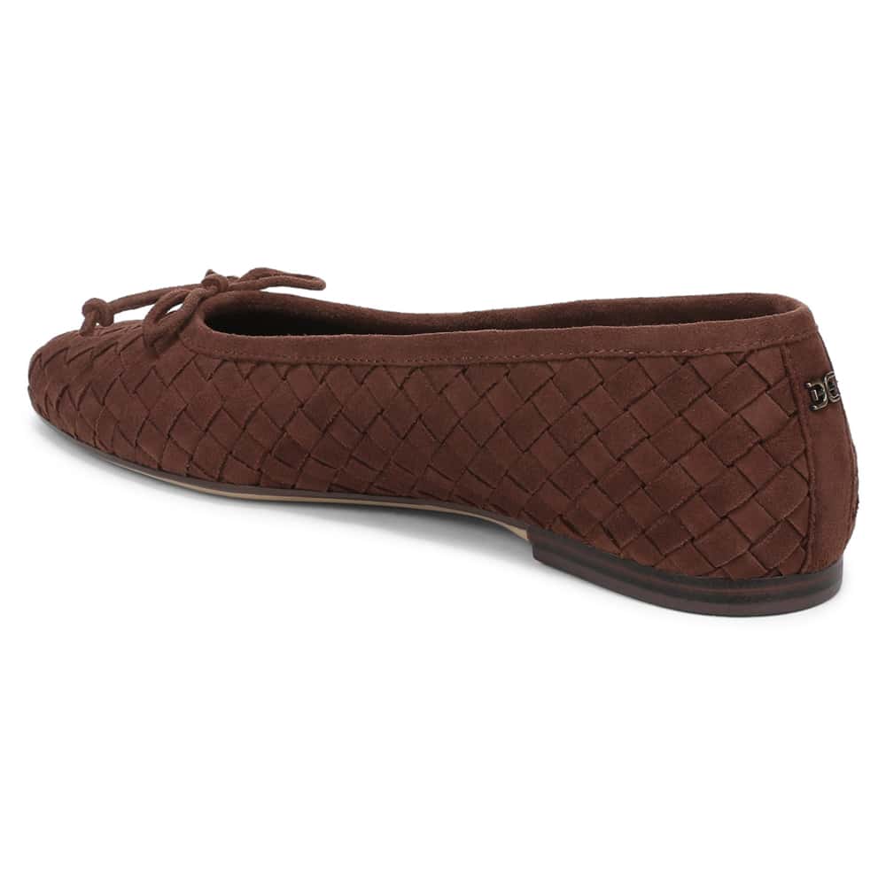 Ruthie Ballet Flat in Java Brown Suede Suede