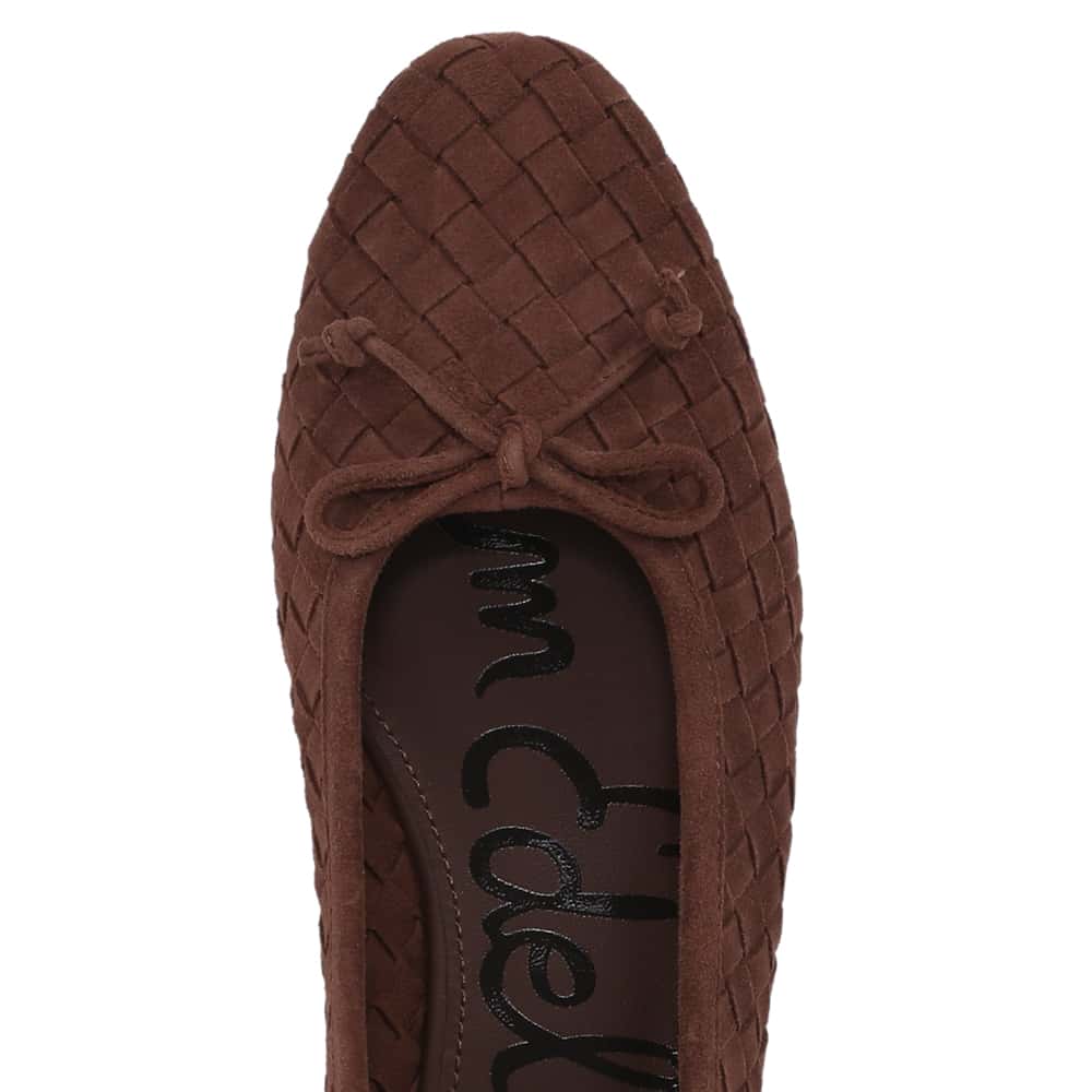 Ruthie Ballet Flat in Java Brown Suede Suede