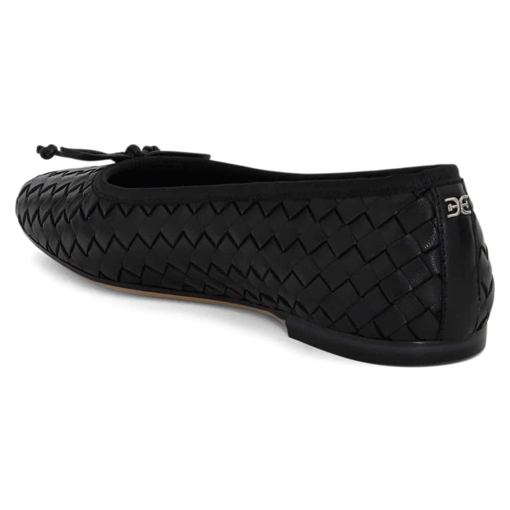 Ruthie Ballet Flat in Black Leather
