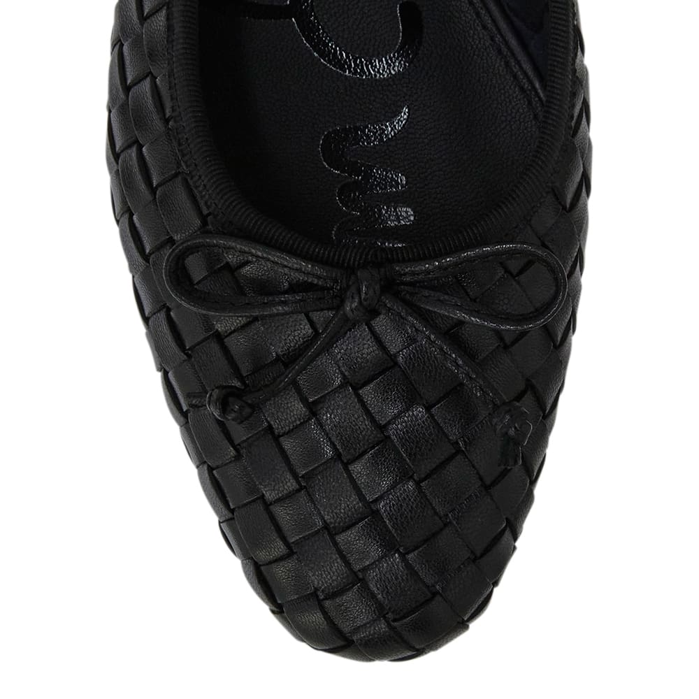 Ruthie Ballet Flat in Black Leather