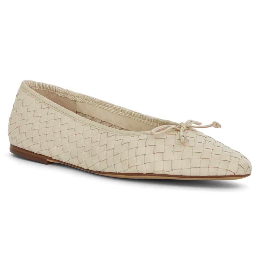 Ruthie Ballet Flat in Mod Ivory Glove Leather