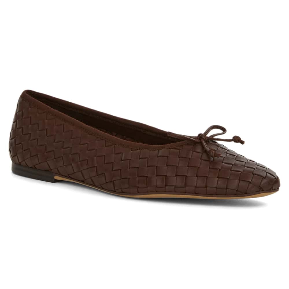 Ruthie Ballet Flat in Terazzo Brown Glove Leather