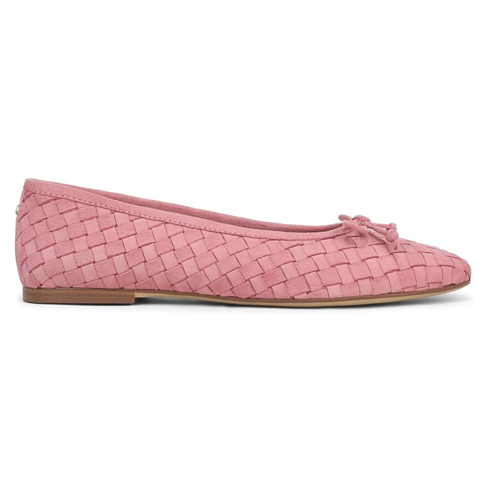 Ruthie Ballet Flat in Silk Rose  Suede