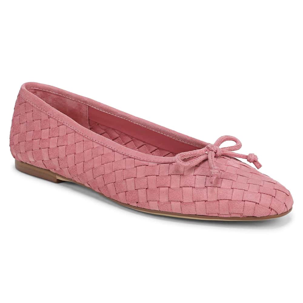 Ruthie Ballet Flat in Silk Rose  Suede