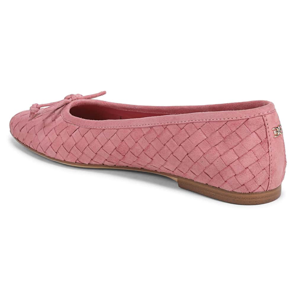 Ruthie Ballet Flat in Silk Rose  Suede