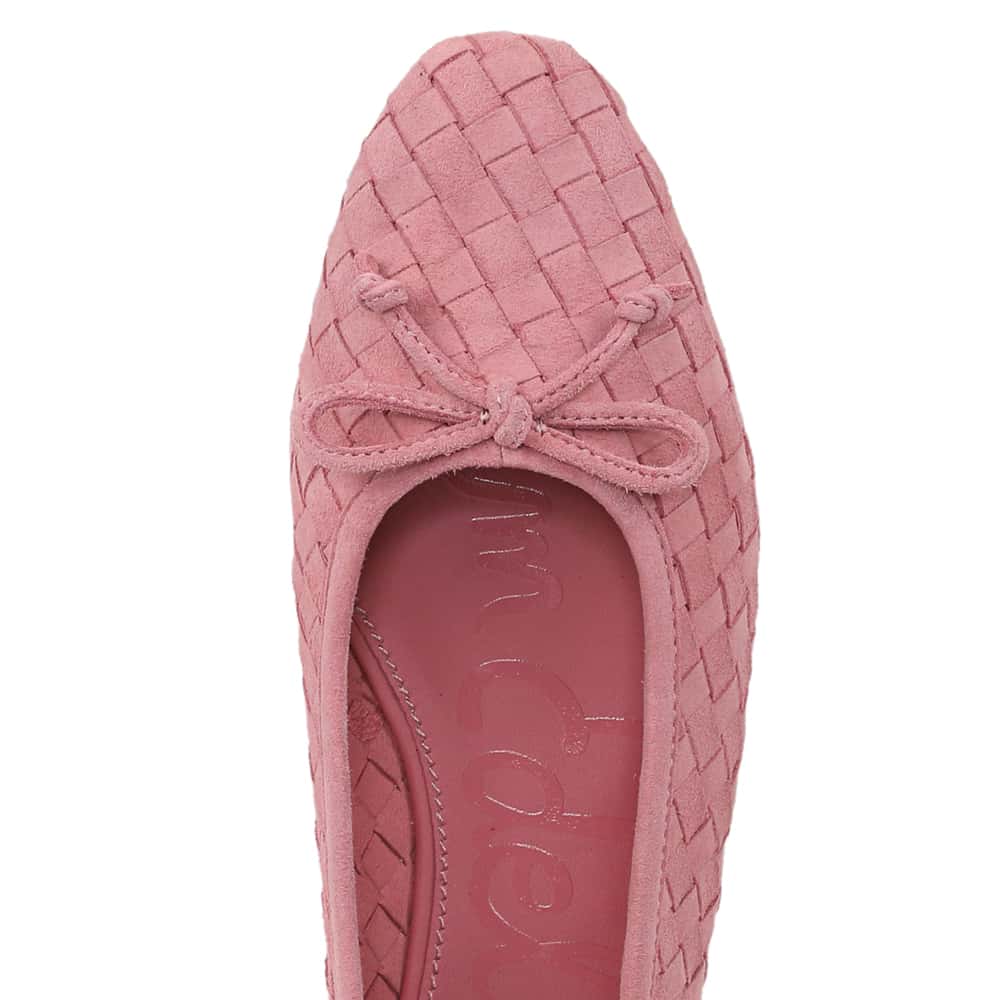 Ruthie Ballet Flat in Silk Rose  Suede