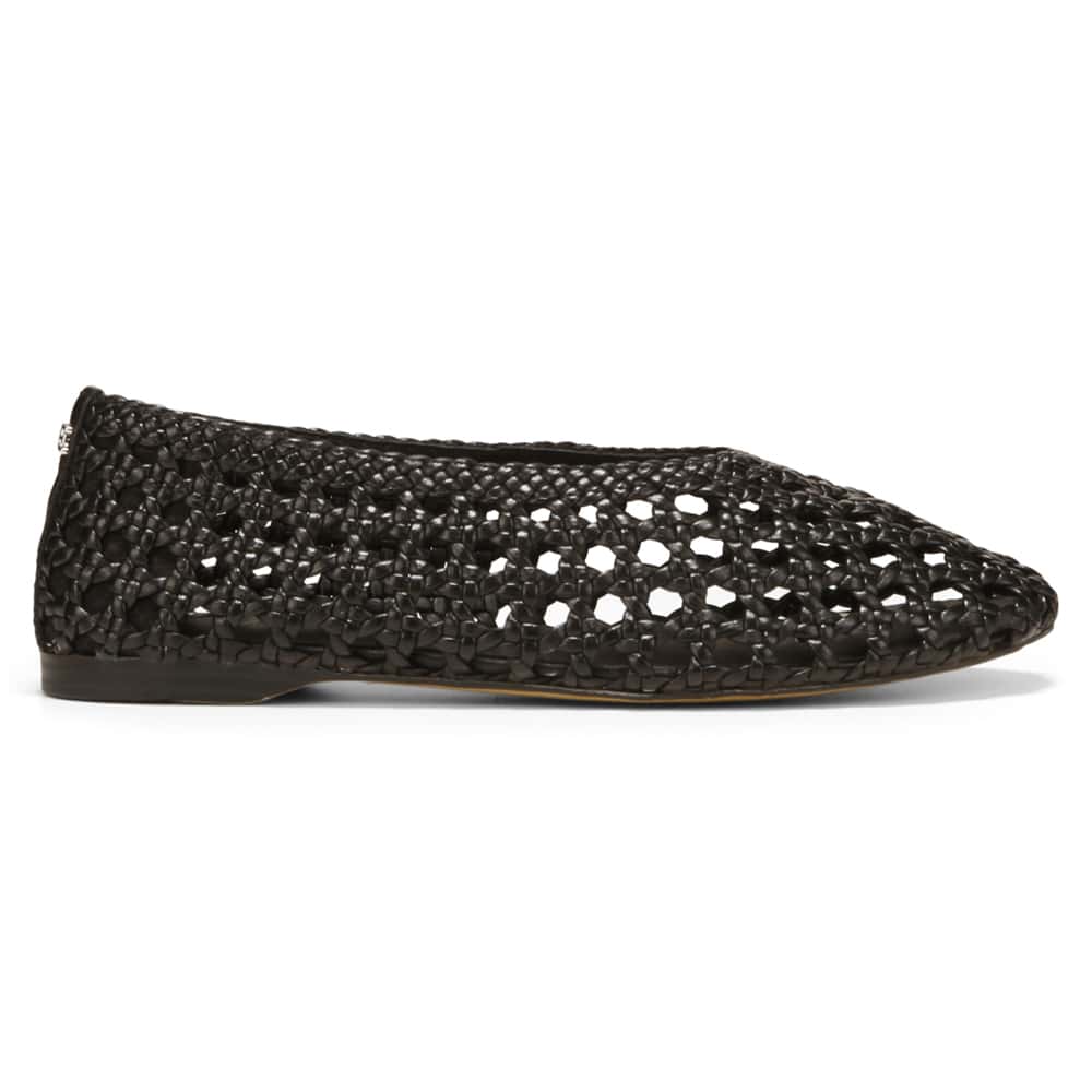 Shira Ballet Flat in Black Leather