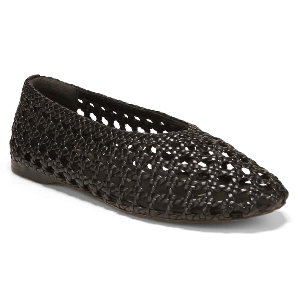 Shira Ballet Flat in Black Leather