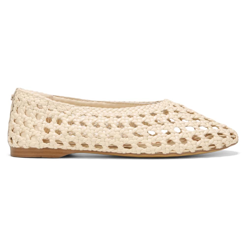Shira Ballet Flat in Ivory Leather