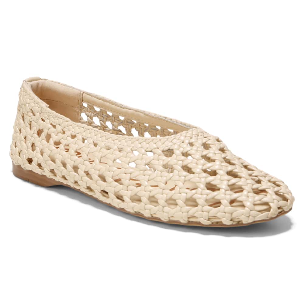 Shira Ballet Flat in Ivory Leather