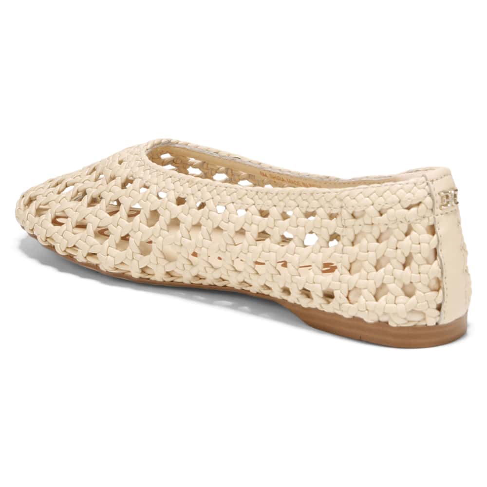 Shira Ballet Flat in Ivory Leather