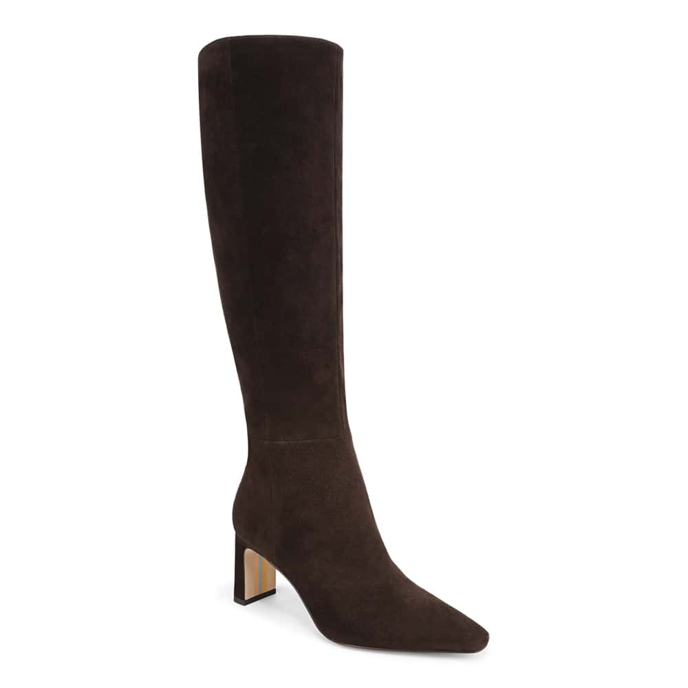 Sylvia Boot in Chocolate Brown Suede