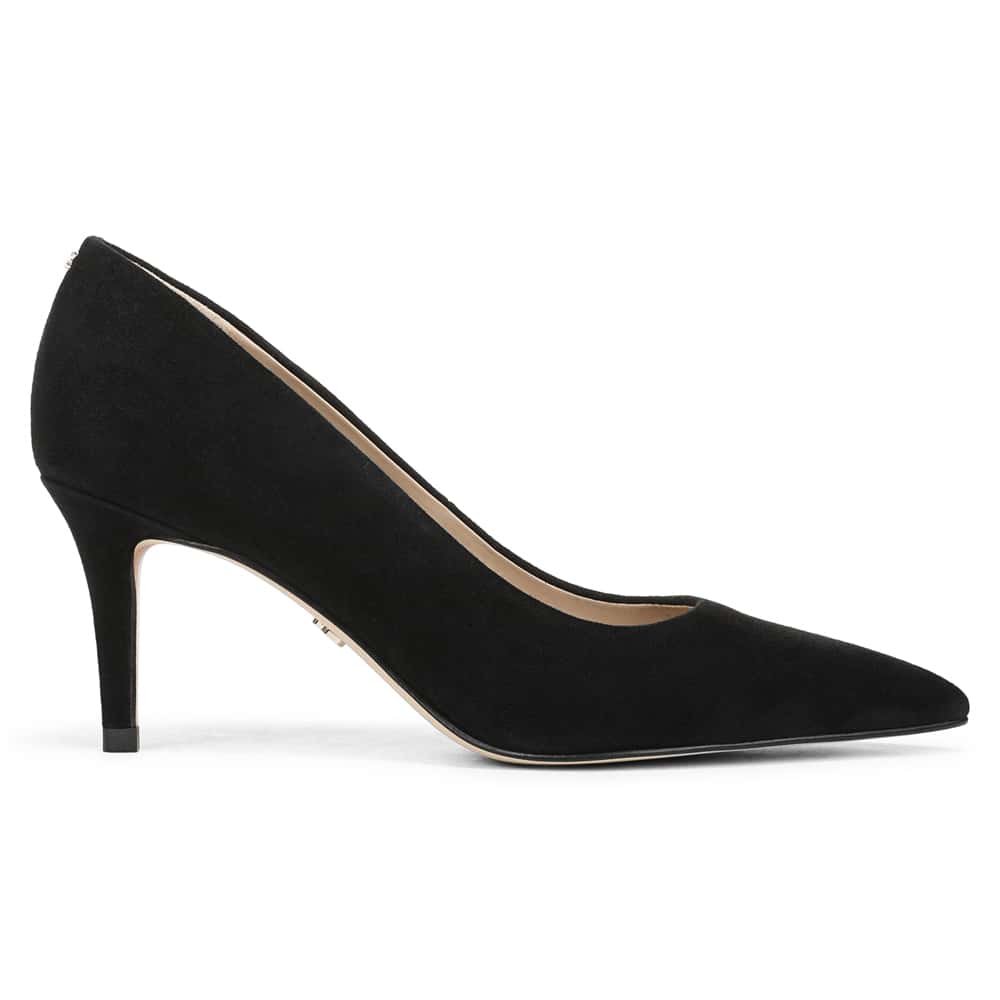 Vienna Heel in Black Suede