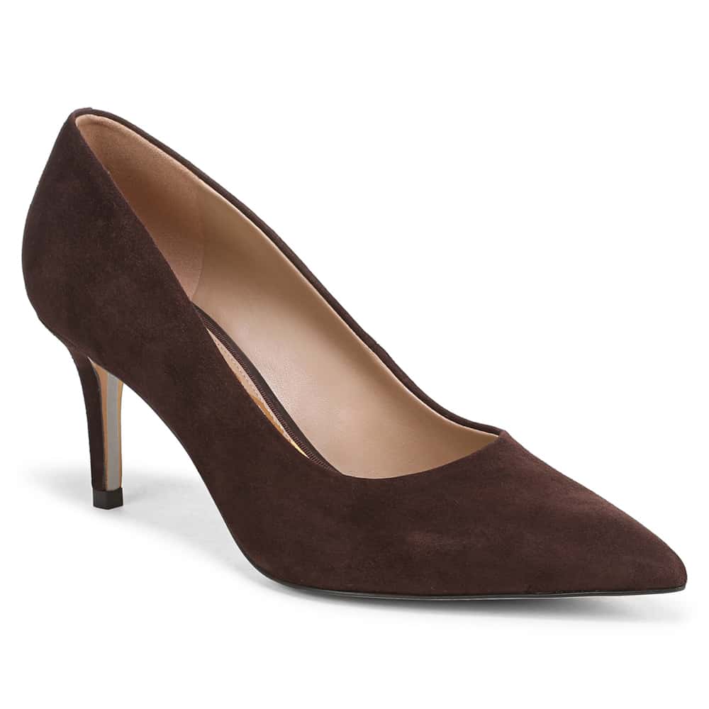 Vienna Heel in Cafe Noir Suede