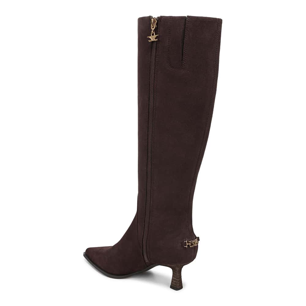 Yulia Boot in Dark Chocolate Suede Suede