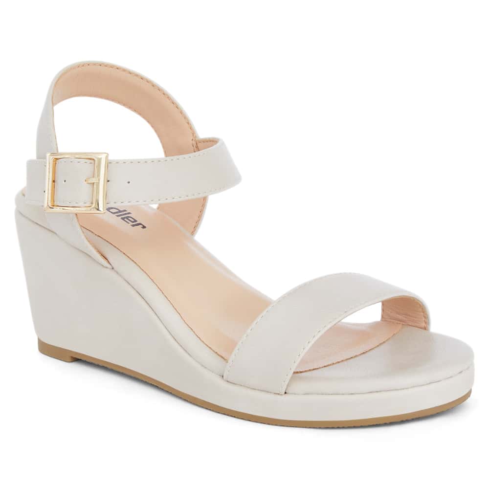 Abbey Wedge in Off White Smooth Smooth