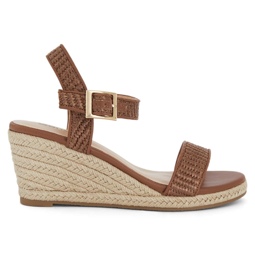 Africa Wedge in Tan Raffia
