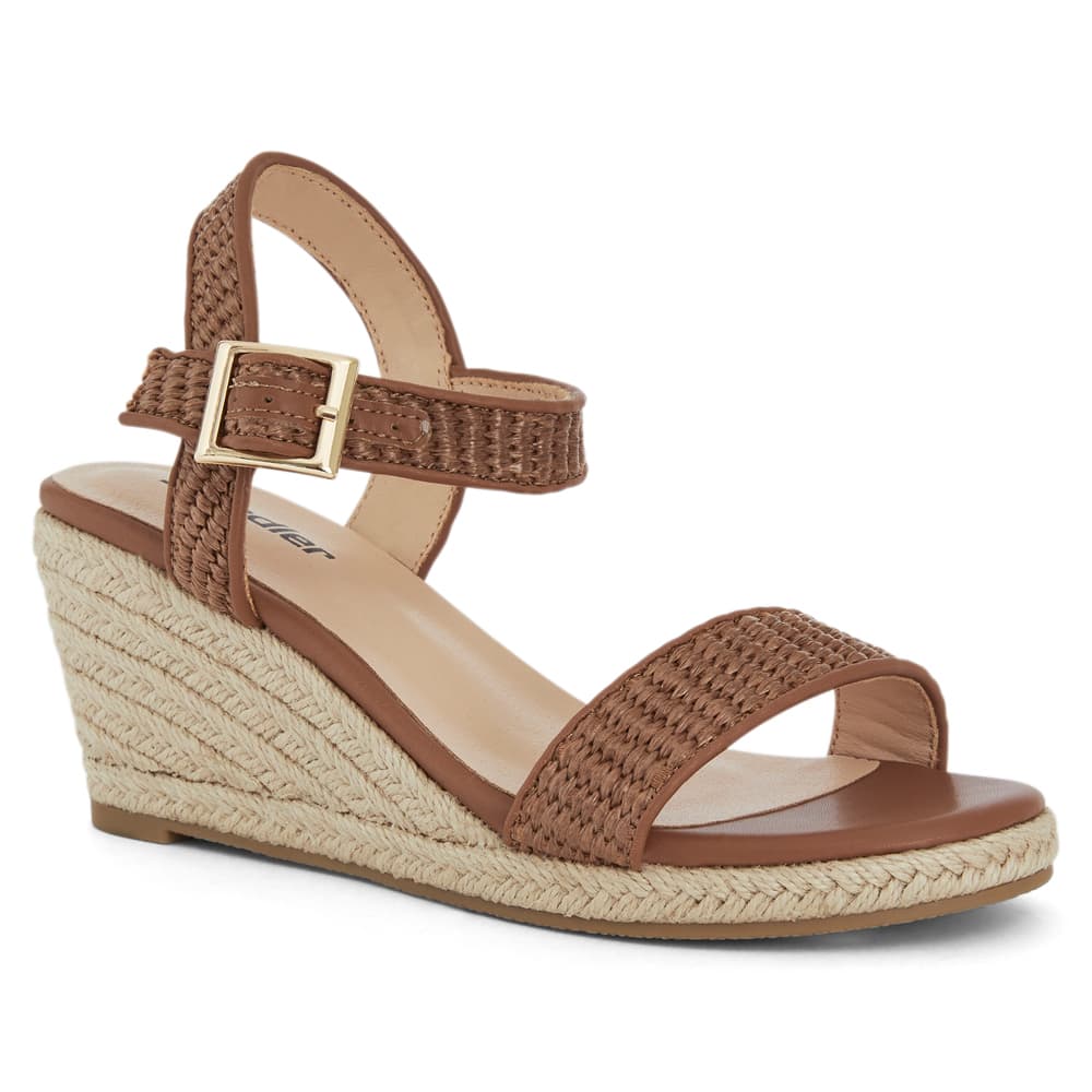 Africa Wedge in Tan Raffia