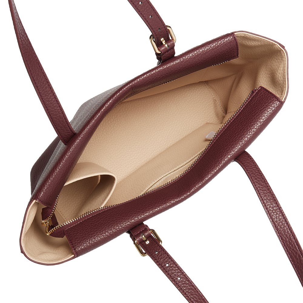 Aida Tote in Wine Pebble