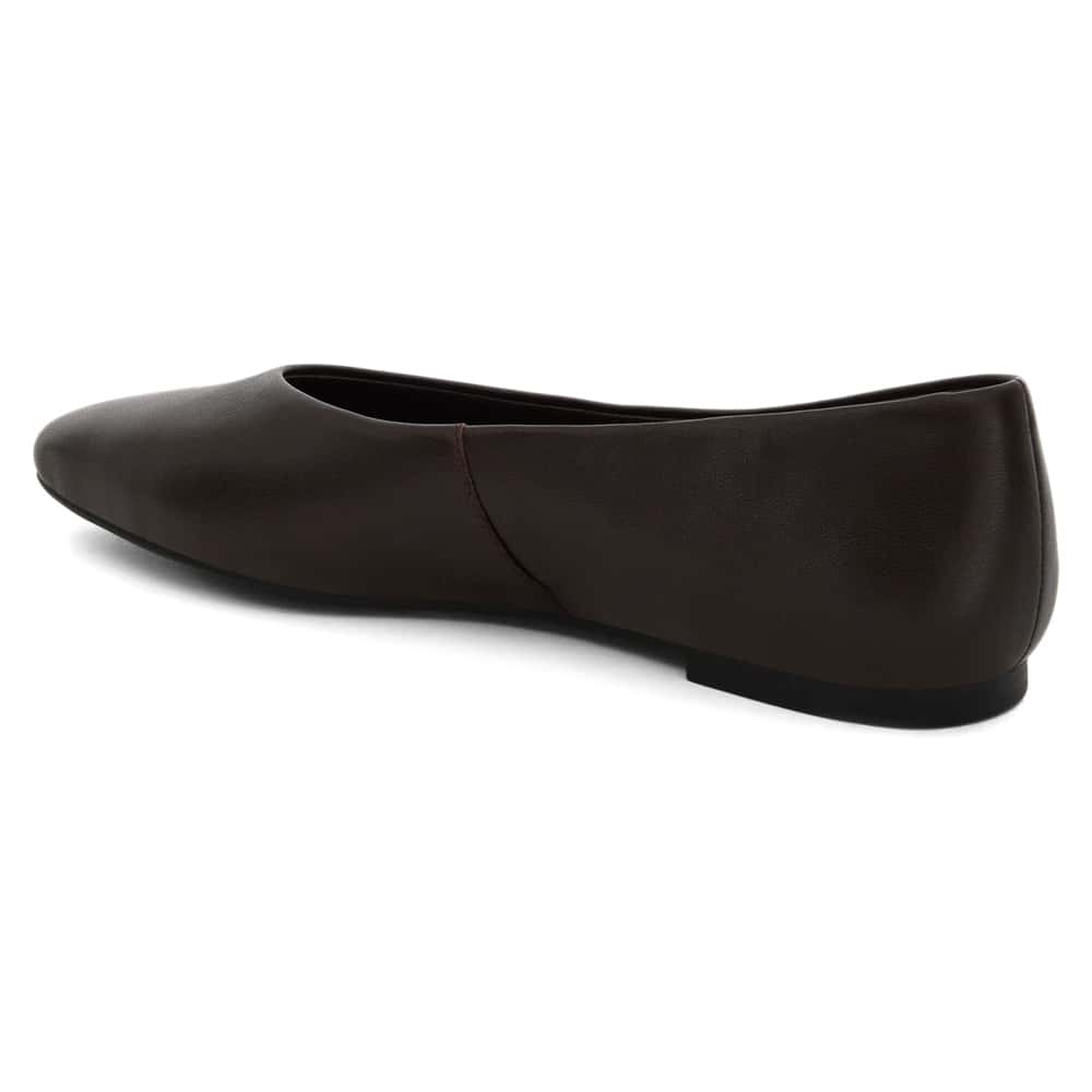 Amanda Ballet Flat in Chocolate  Leather