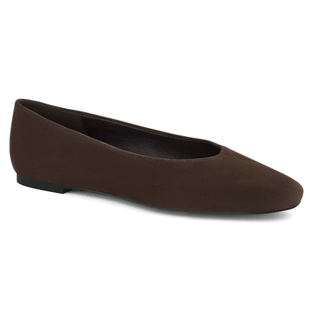 Amanda Ballet Flat in Chocolate  Suede