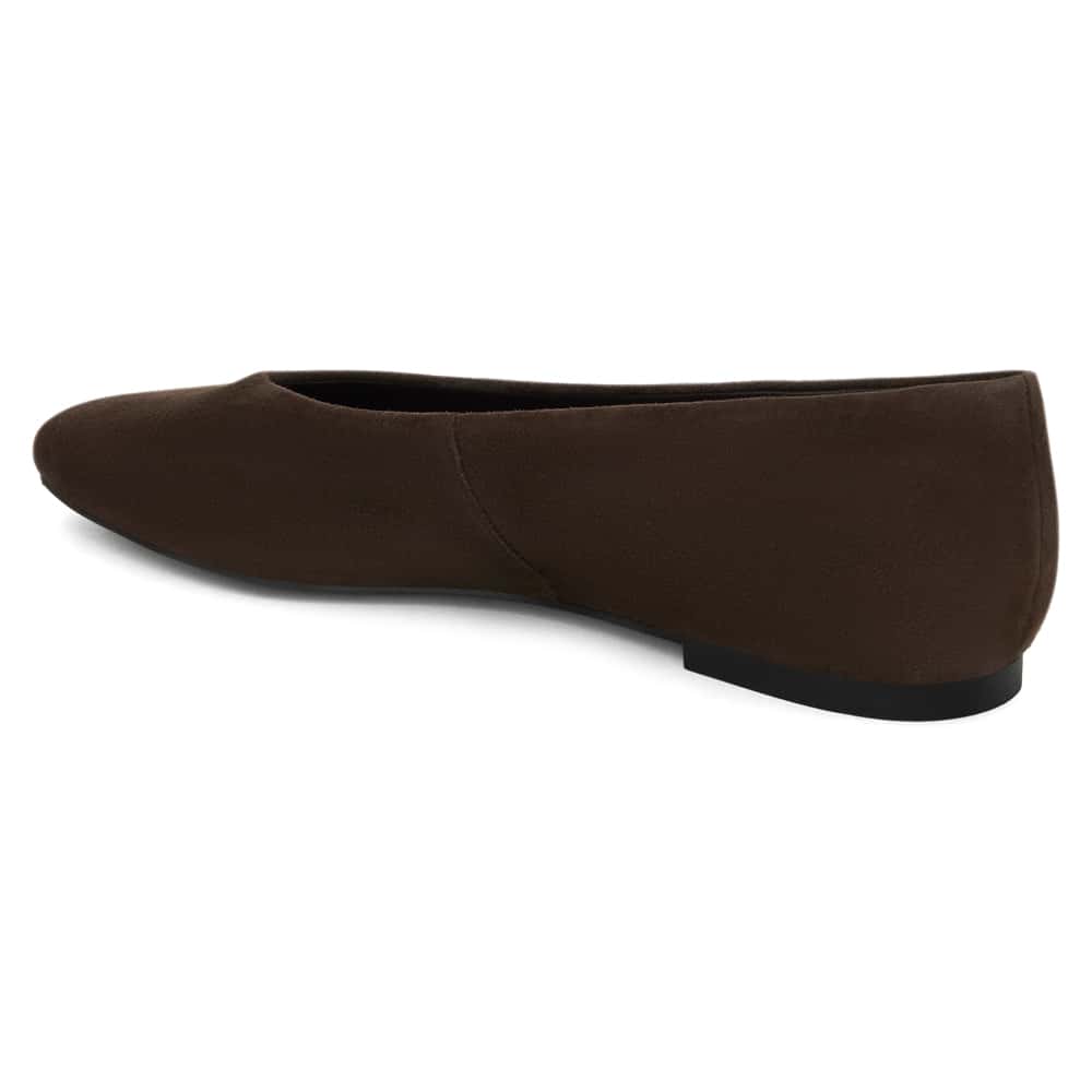 Amanda Ballet Flat in Chocolate  Suede