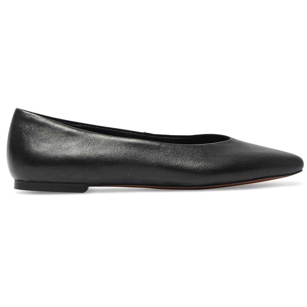 Amanda Ballet Flat in Black Leather
