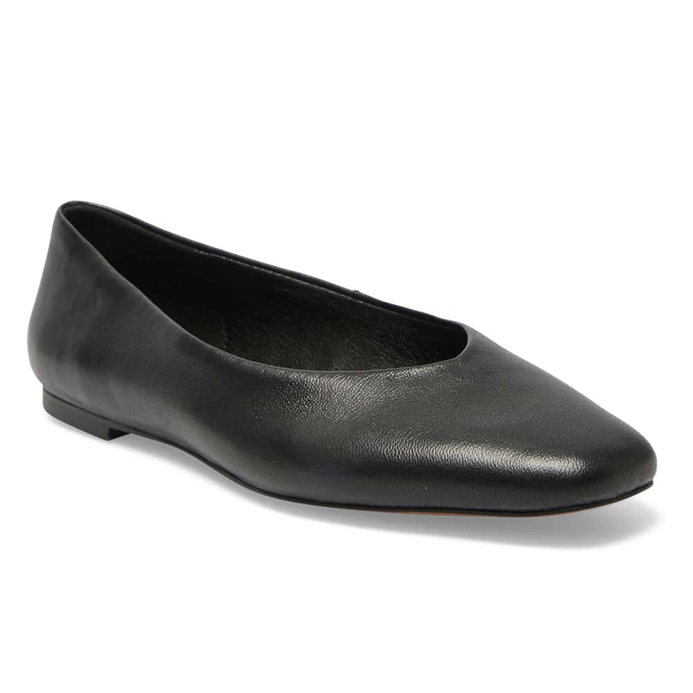 Amanda Ballet Flat in Black Leather