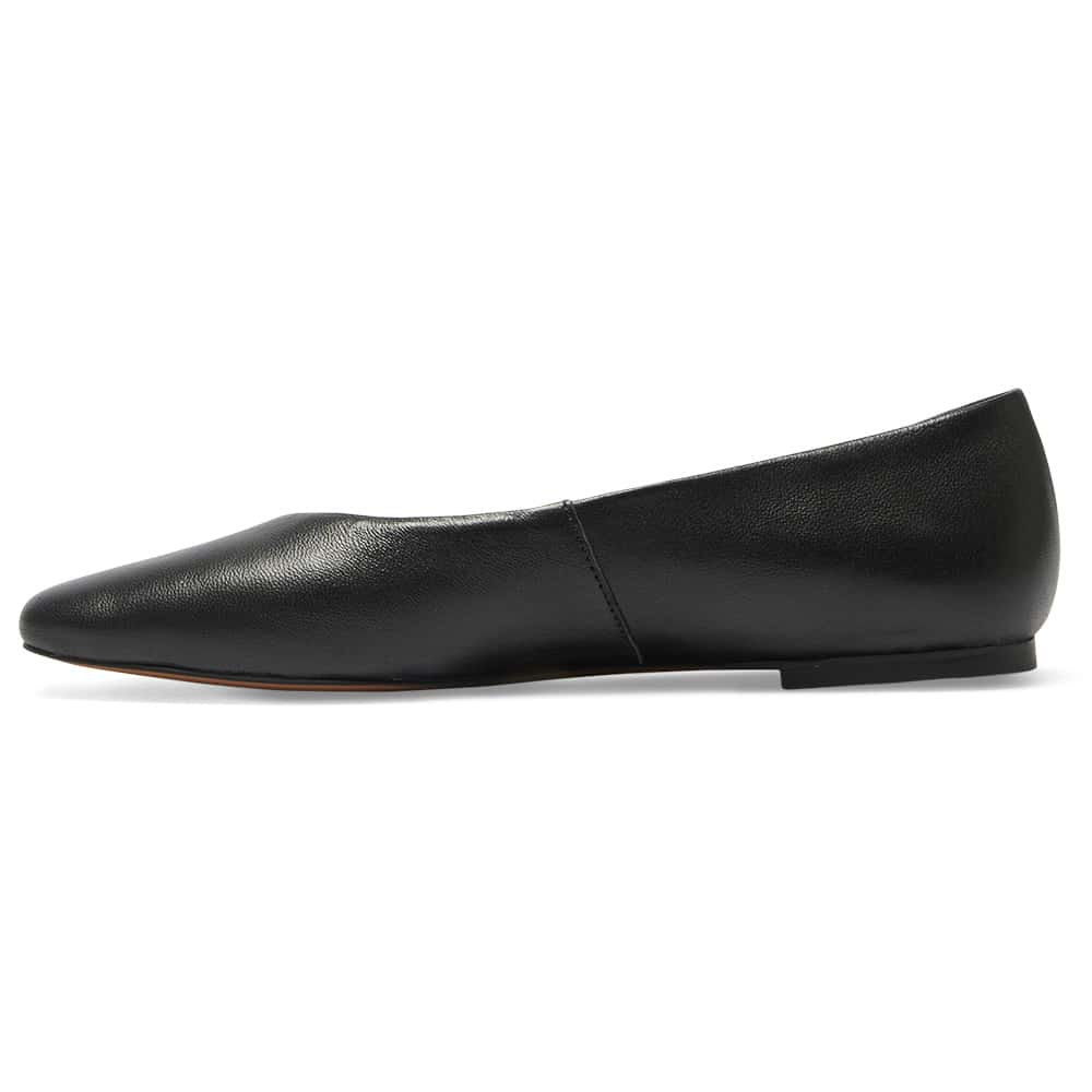 Amanda Ballet Flat in Black Leather