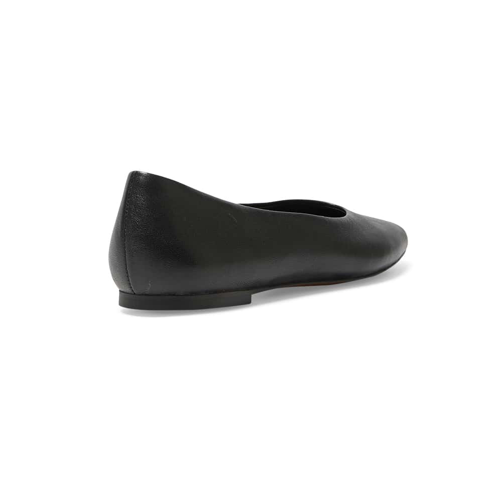 Amanda Ballet Flat in Black Leather