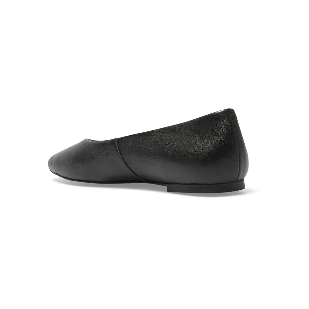 Amanda Ballet Flat in Black Leather