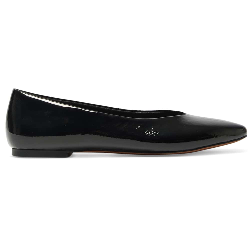 Amanda Ballet Flat in Black Patent