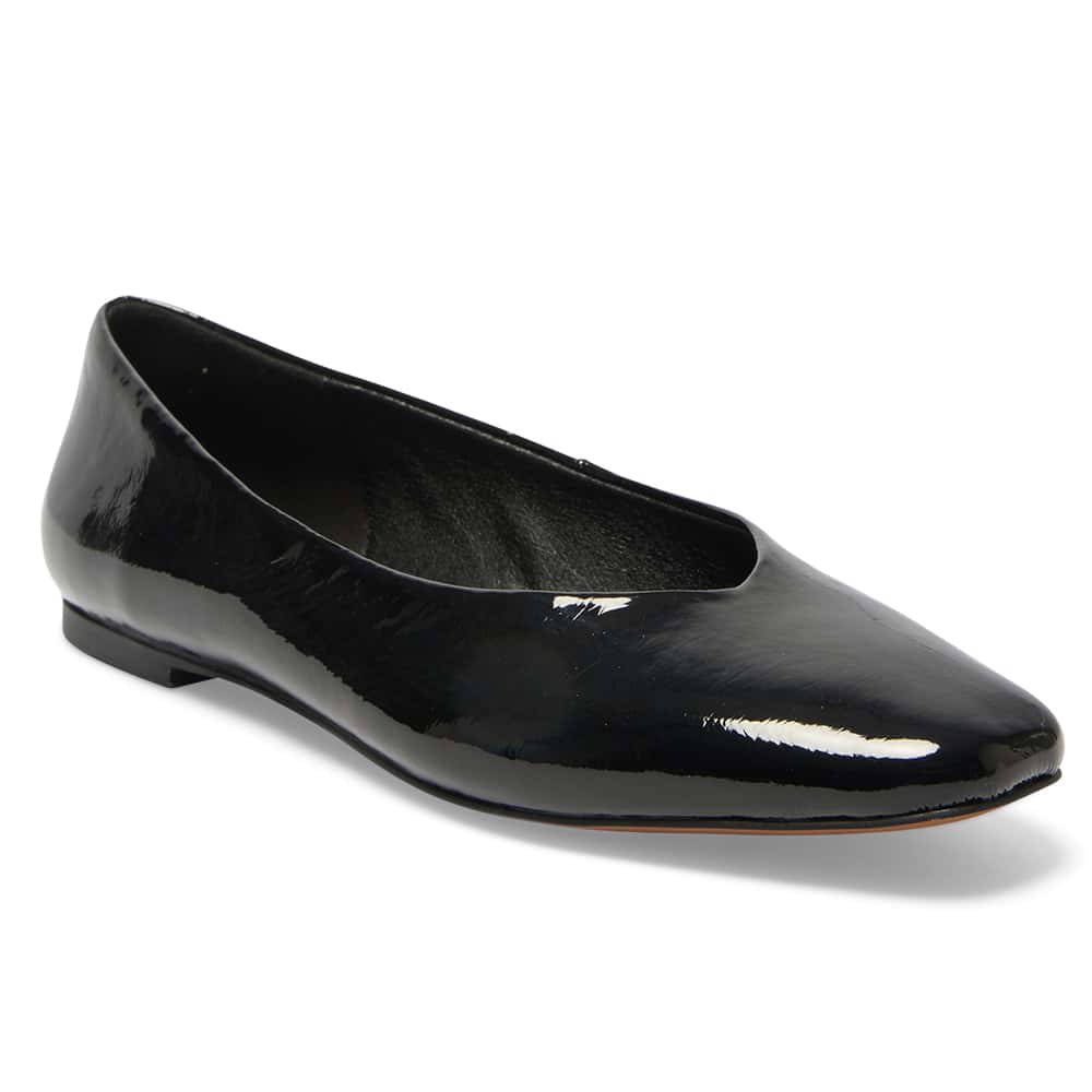 Amanda Ballet Flat in Black Patent