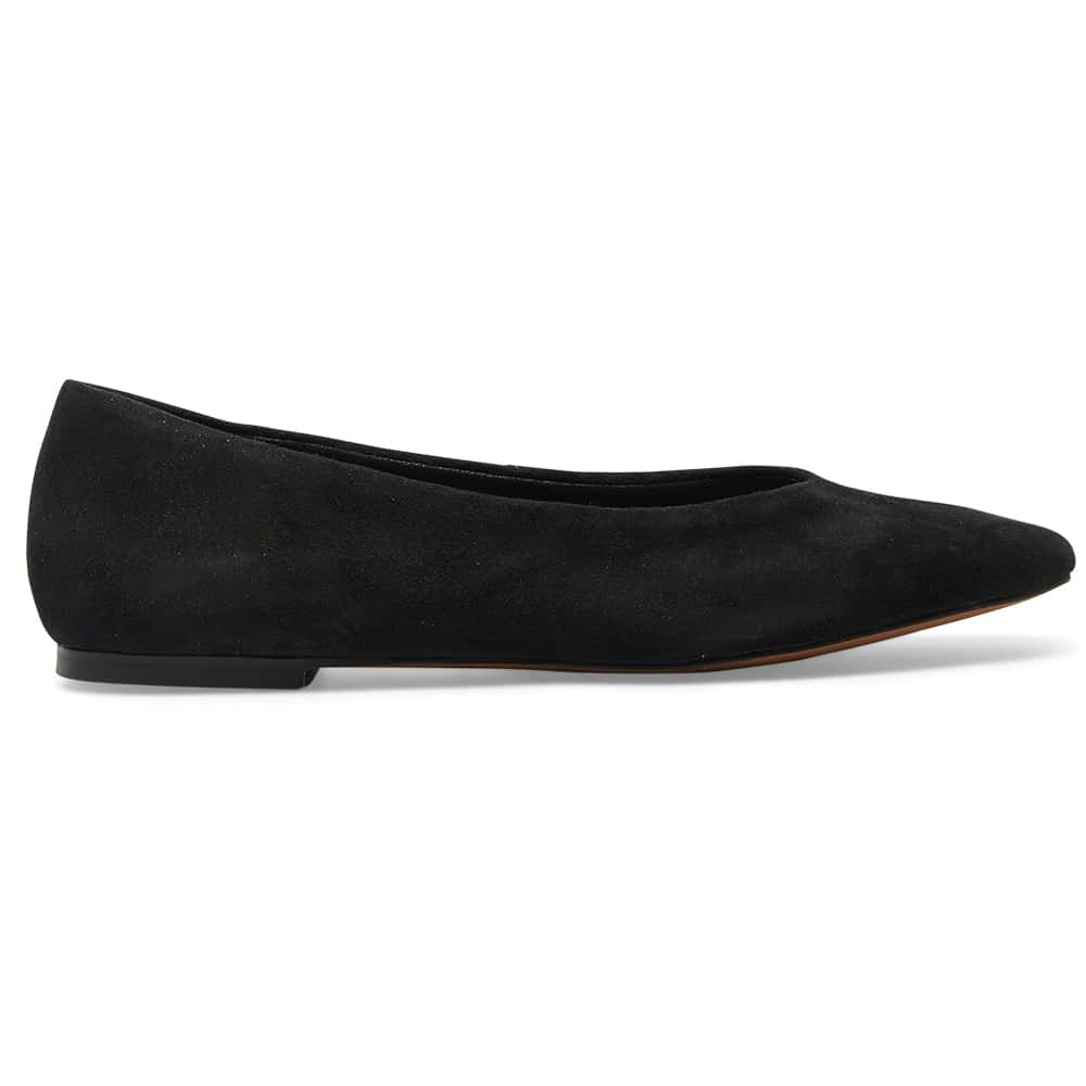 Amanda Ballet Flat in Black Suede
