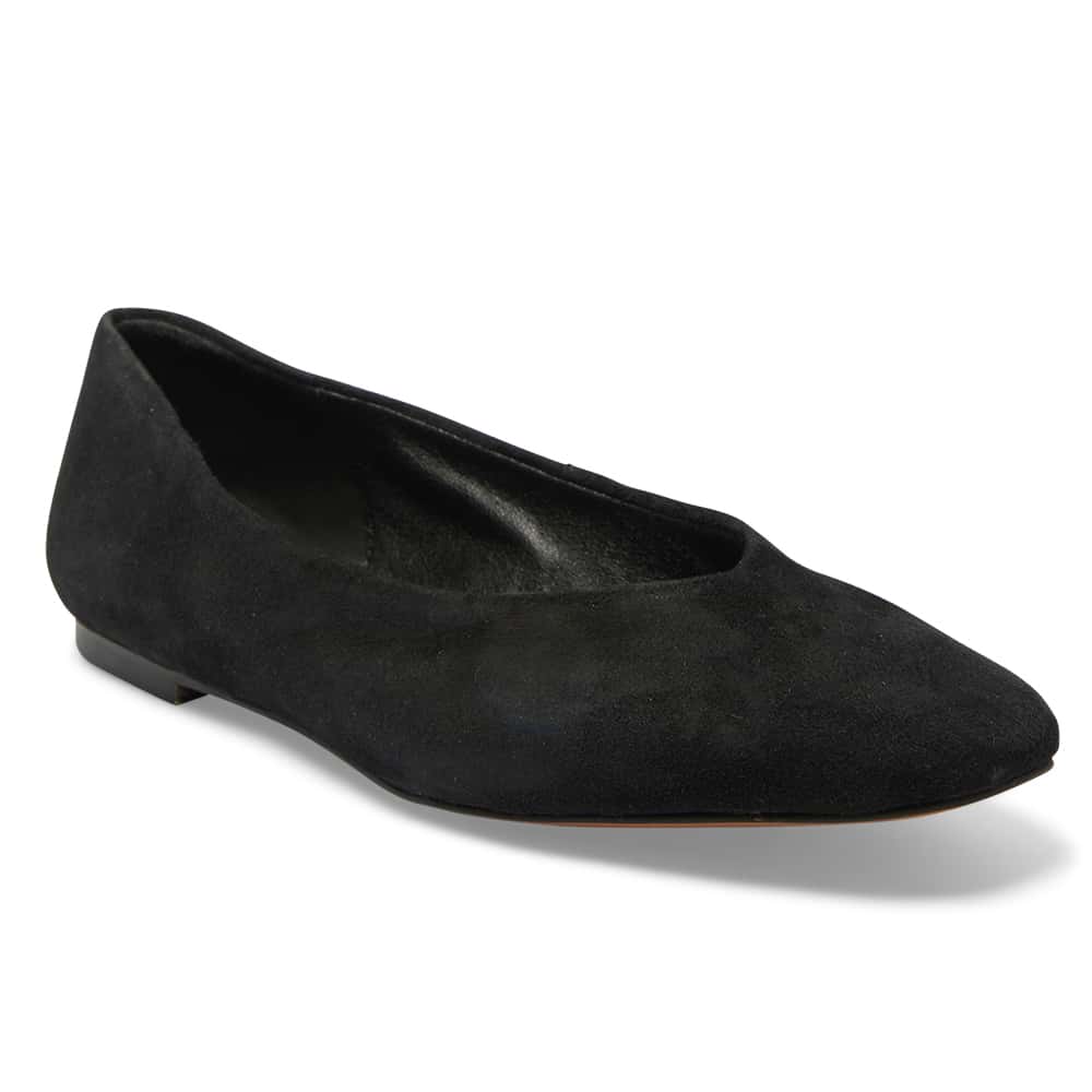 Amanda Ballet Flat in Black Suede