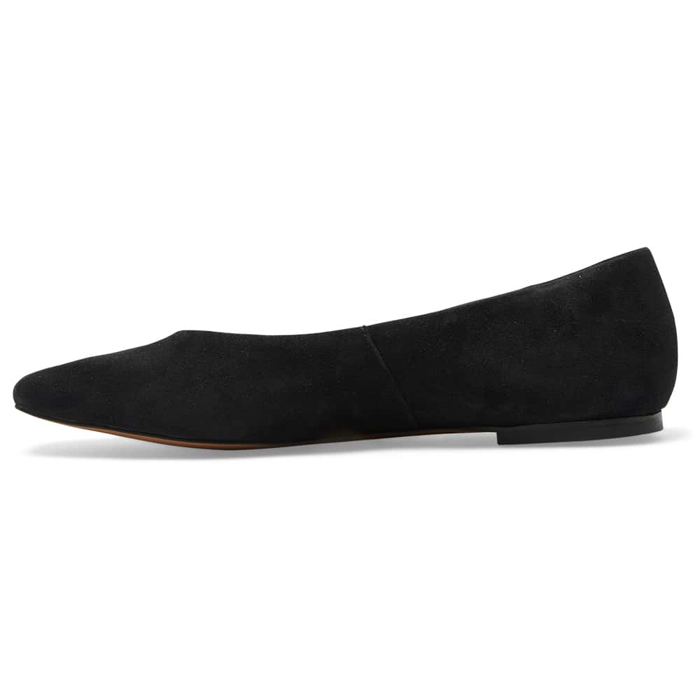 Amanda Ballet Flat in Black Suede