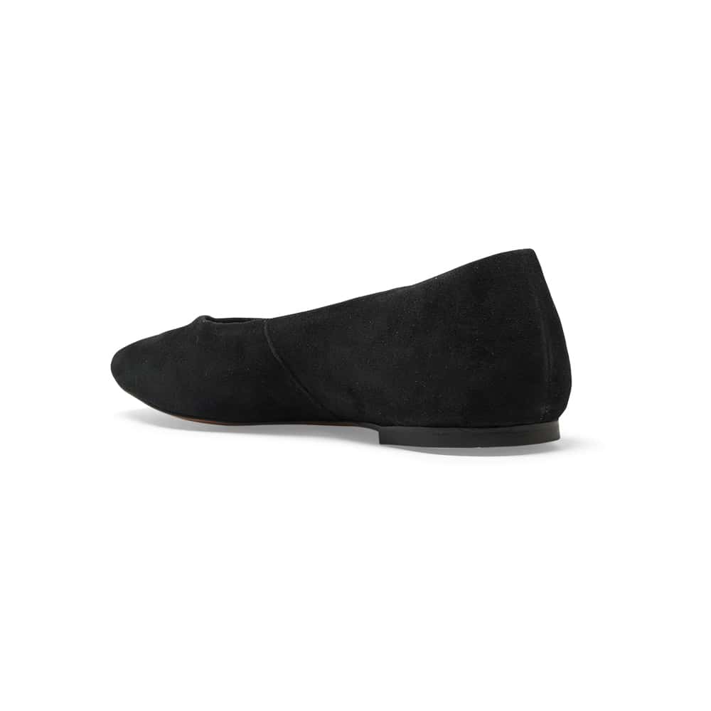 Amanda Ballet Flat in Black Suede