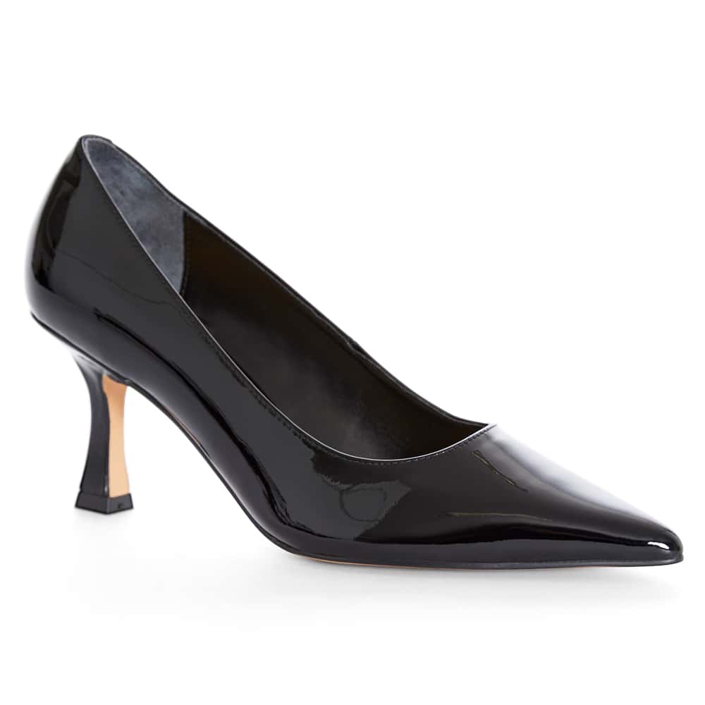 Amaya Heel in Black Patent