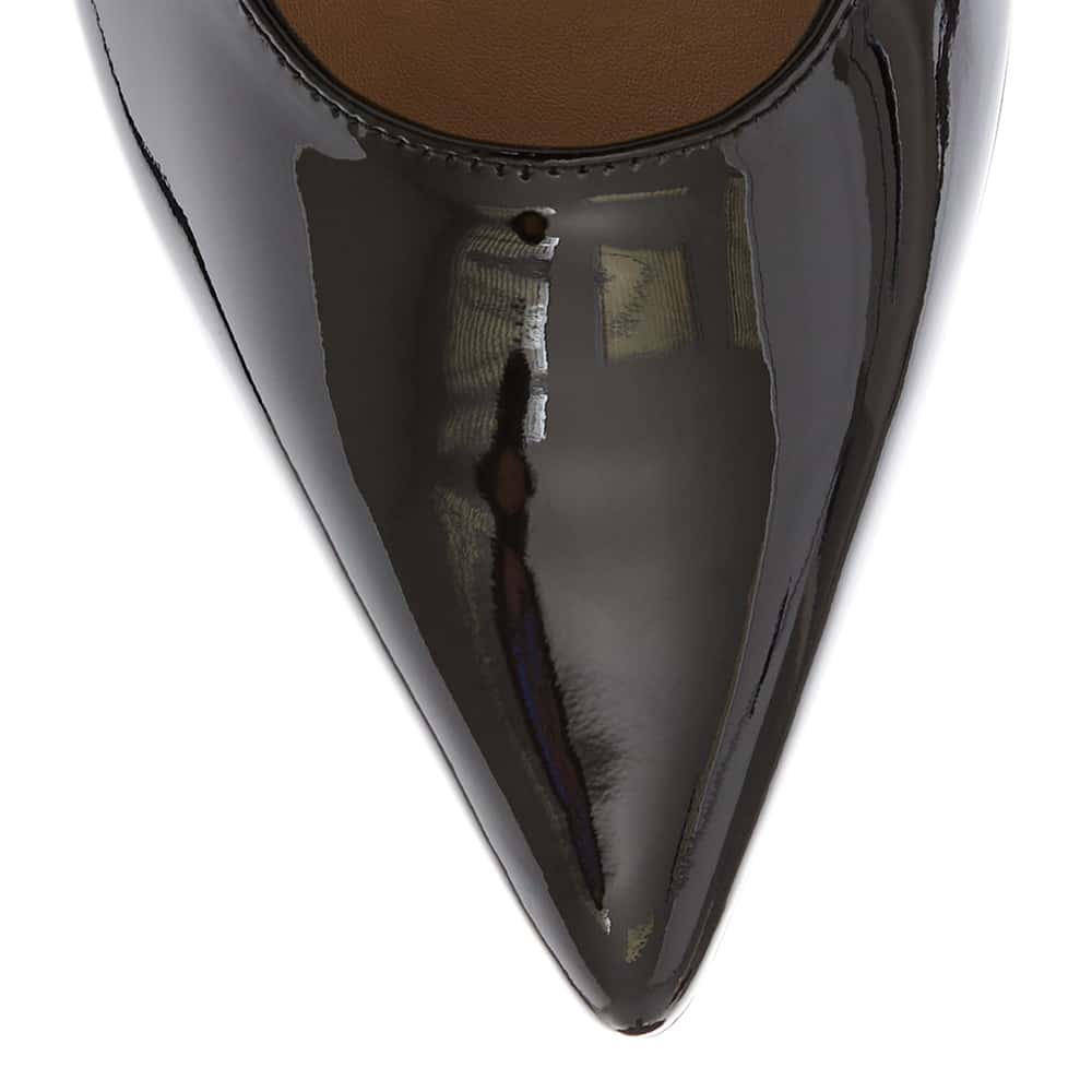 Amaya Heel in Black Patent