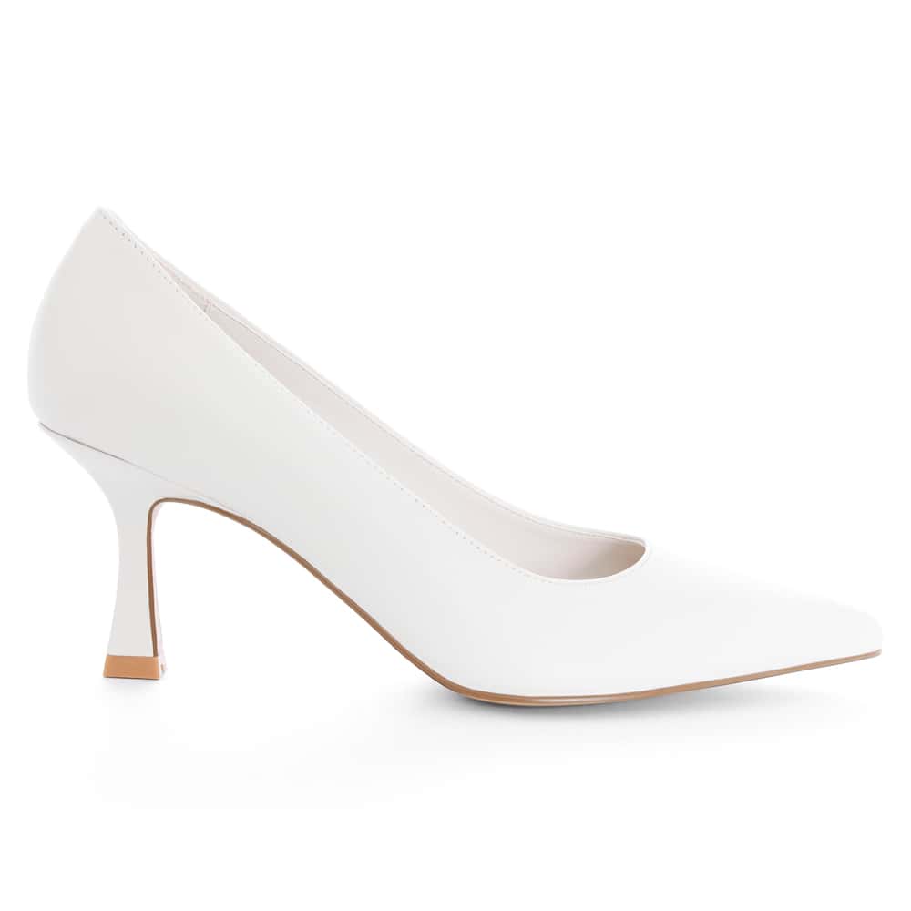 Amaya Heel in White Leather
