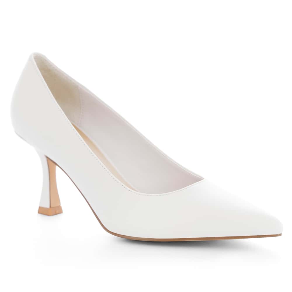 Amaya Heel in White Leather