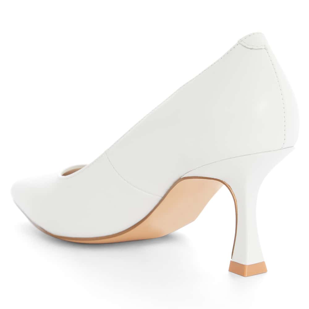Amaya Heel in White Leather