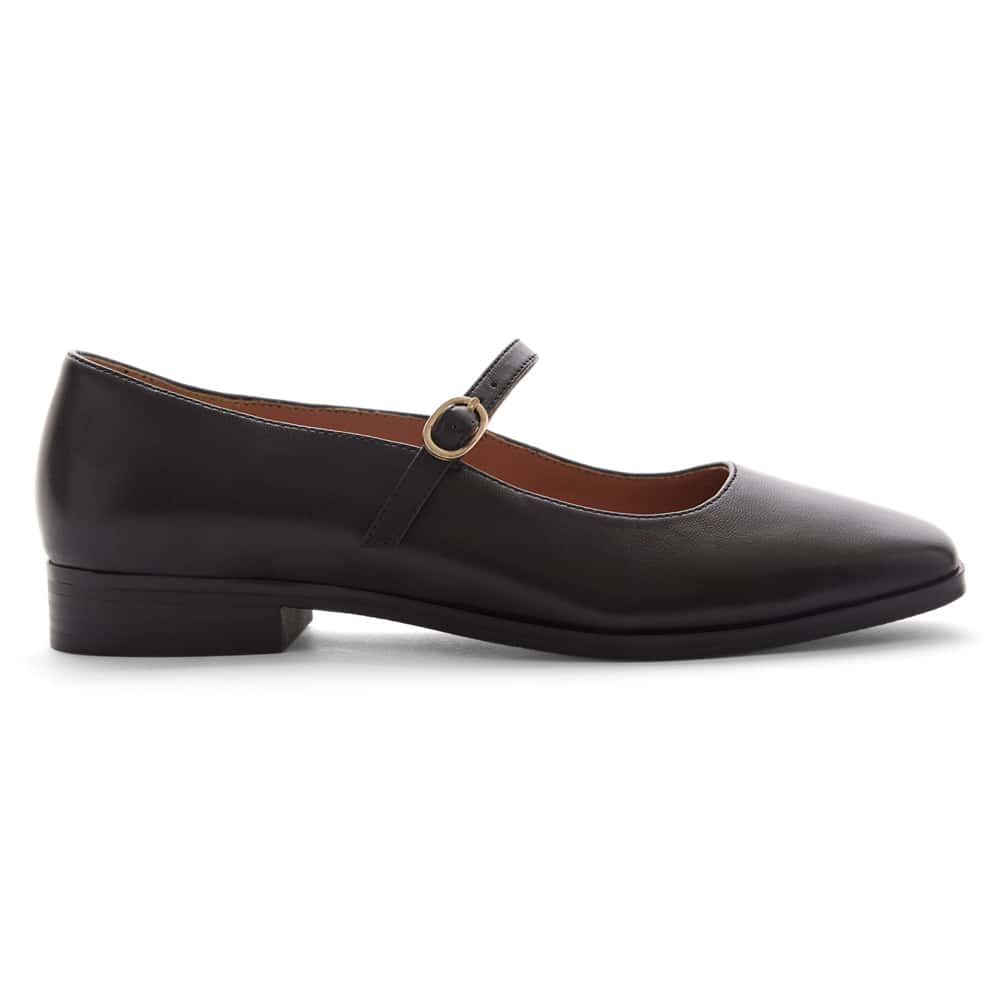 Andrea Ballet Flat in Black Leather