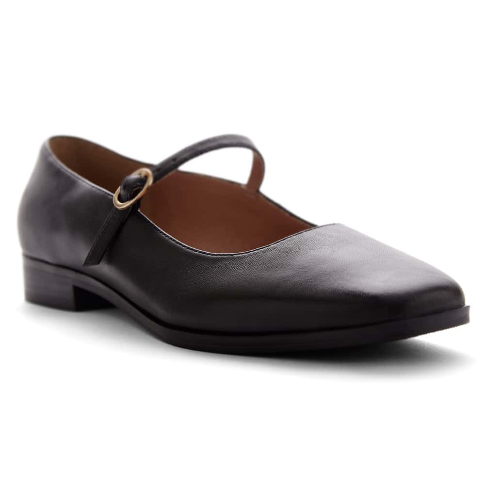 Andrea Ballet Flat in Black Leather