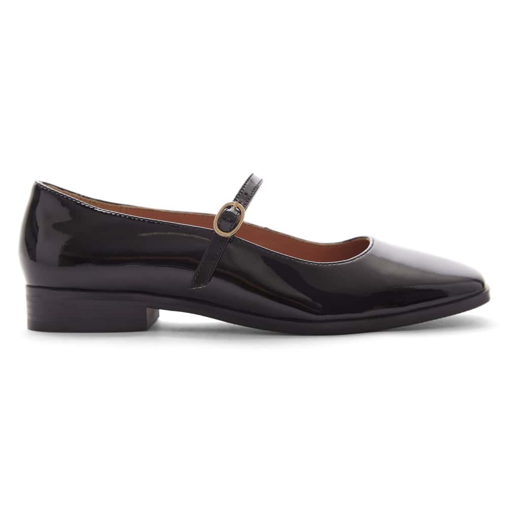 Andrea Flat in Black Patent