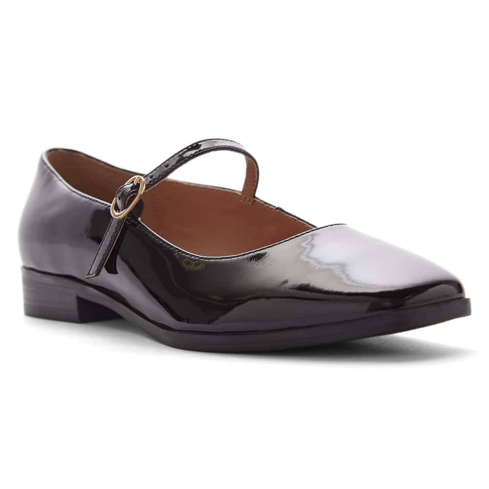 Andrea Flat in Black Patent