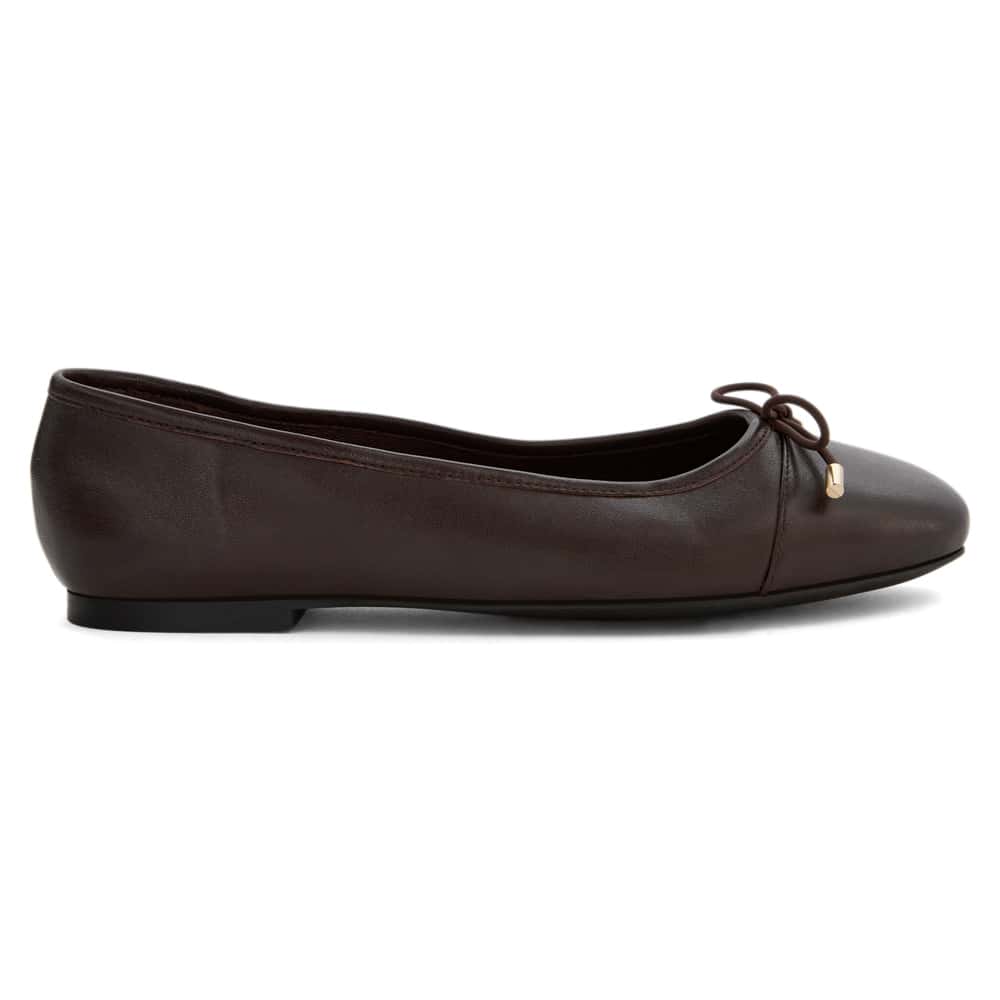 Ariel Ballet Flat in Chocolate  Leather